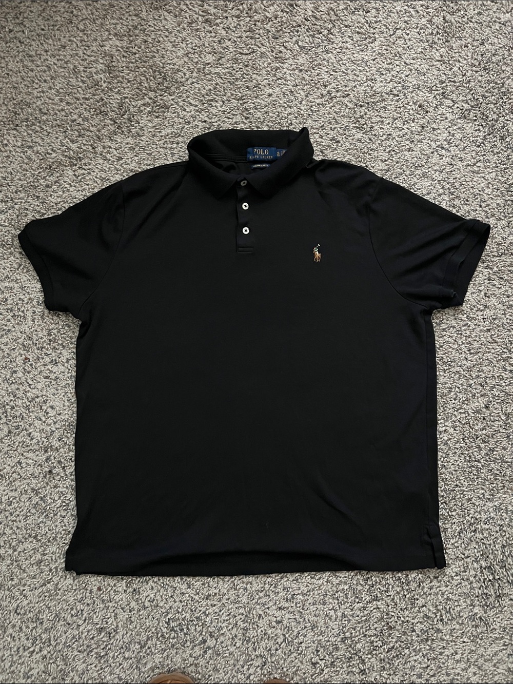 Polo by Ralph Lauren Black Polo with Brown Pony Embroidery XL